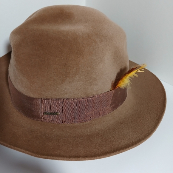 STETSON Vintage Canadian Velour THE PLAYBOY Hat Genuine Leather - Picture 4 of 12